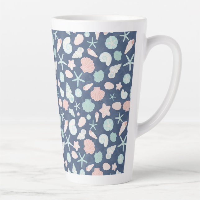 Caneca De Café Latte padrão de conchas (Direita)