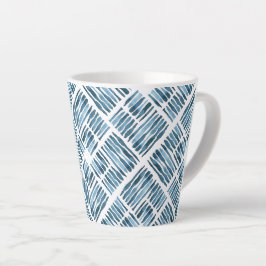 Caneca De Café Latte Padrão de Diagonal com Strike Marinho Moderno de A