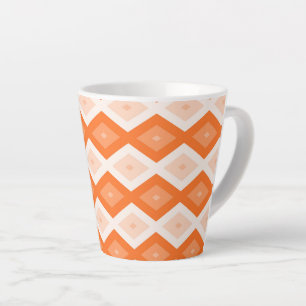 Caneca De Café Latte Padrão de diamante de laranja