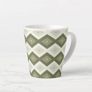 Caneca De Café Latte Padrão de diamante verde-oliva