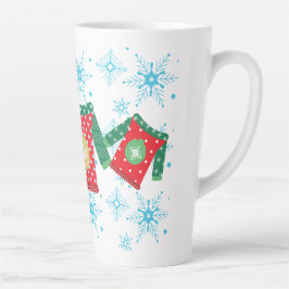Caneca De Café Latte Padrão de Flocos de Neve de Suéter Feio