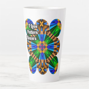 Caneca De Café Latte Padrão de Flores de Abstrato exclusivo