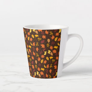 Caneca De Café Latte Padrão de Folhas de Maple-45947