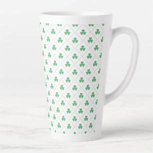 Caneca De Café Latte Padrão de Folhas de Trevo Dia de São Patrício-5322