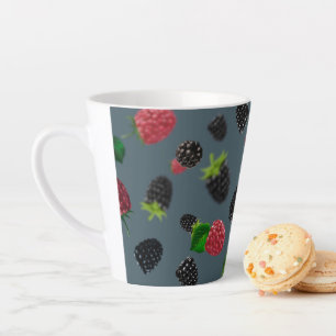 Caneca De Café Latte Padrão de Framboesa 2