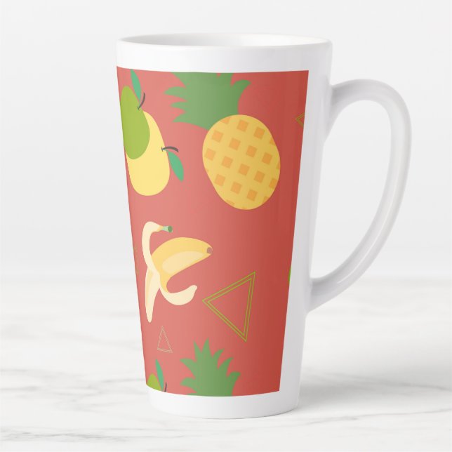 Caneca De Café Latte Padrão de frutas  (Direita)