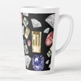 Caneca De Café Latte Padrão de gemstones diferentes