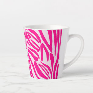 Caneca De Café Latte Padrão de Impressão de Zebra Rosa