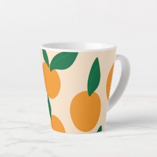 Caneca De Café Latte Padrão de Laranjas de Frutas Cítricas Moderno e El