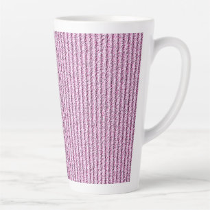 Caneca De Café Latte Padrão de Listra de Corduroy Rosa Casual