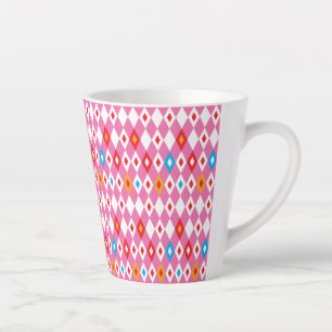 Caneca De Café Latte Padrão de Losango