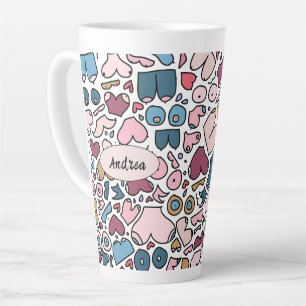 Caneca De Café Latte Padrão de mama neutro