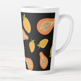Caneca De Café Latte padrão de mamão e mangas