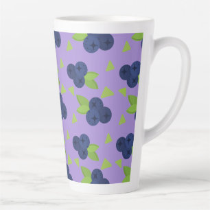 Caneca De Café Latte padrão de mirtilo wow