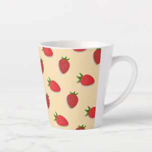 Caneca De Café Latte Padrão de morango para boas vibrações no Verão de