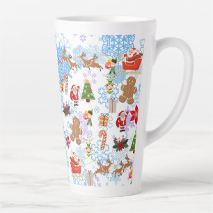 Caneca De Café Latte Padrão de Natal