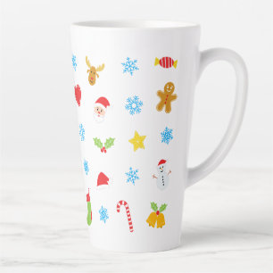 Caneca De Café Latte Padrão de Natal bonito