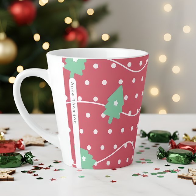 Caneca De Café Latte Padrão de natal doce (Criador carregado)