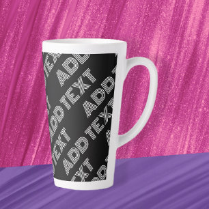Caneca De Café Latte Padrão de nome ou palavra ousado e moderno retrô