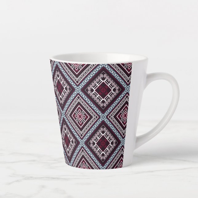 Caneca De Café Latte Padrão de Ornamento (Direita)