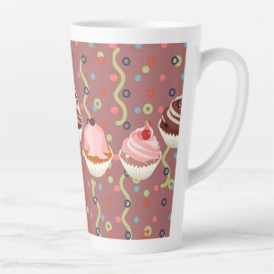 Caneca De Café Latte Padrão de pastelitos chocolate