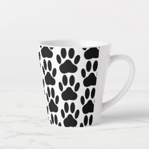 Caneca De Café Latte Padrão de Pawprint do Cão