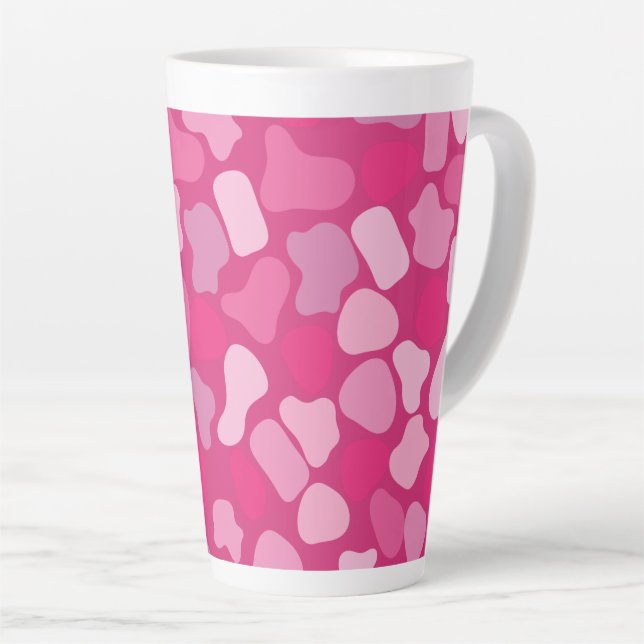 Caneca De Café Latte Padrão de Pedra Rosa- (Ângulo direito)