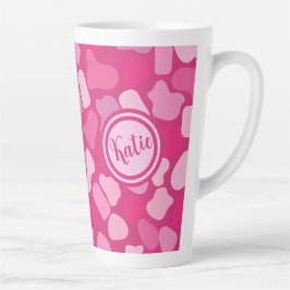Caneca De Café Latte Padrão de Pedra Rosa-