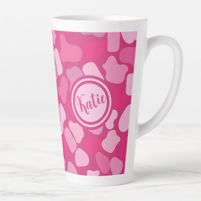 Caneca De Café Latte Padrão de Pedra Rosa- (Direita)