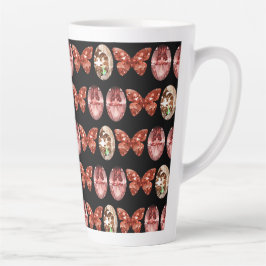 Caneca De Café Latte padrão de pedras preciosas com formas elegantes