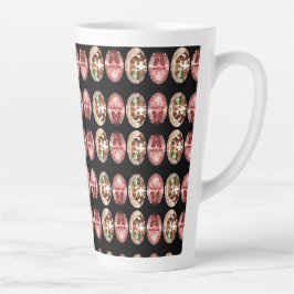 Caneca De Café Latte padrão de pedras preciosas redondas sofisticadas