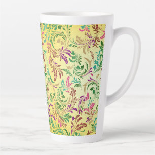 Caneca De Café Latte Padrão de ramos Design-78466