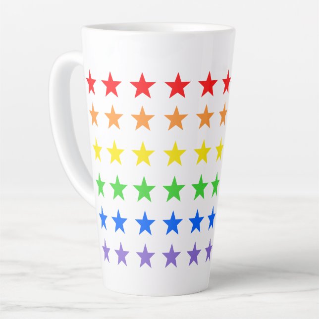 Caneca De Café Latte Padrão de Starry Colorido Moderno (Ângulo esquerdo)