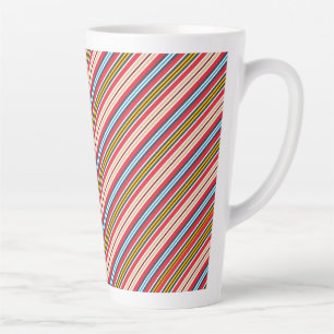 Caneca De Café Latte Padrão de stripes de Xadrez multicolores-57666