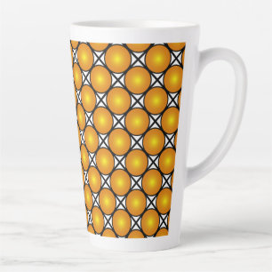 Caneca De Café Latte Padrão de trava branca preta dos pontos do Ouro lu