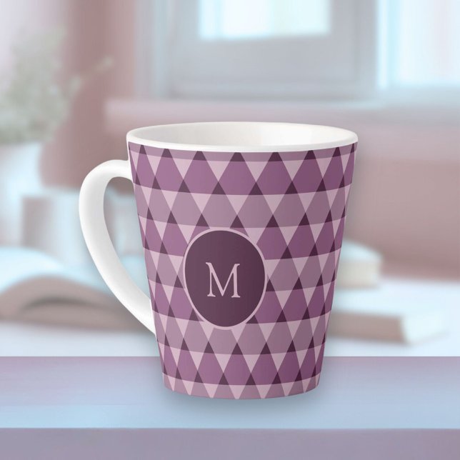 Caneca De Café Latte Padrão de triângulos (Criador carregado)
