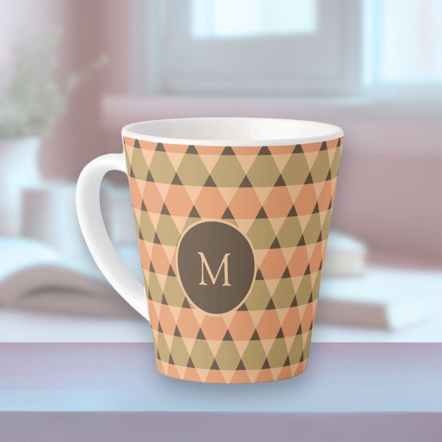 Caneca De Café Latte Padrão de triângulos (Criador carregado)