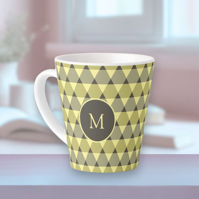 Caneca De Café Latte Padrão de triângulos (Criador carregado)