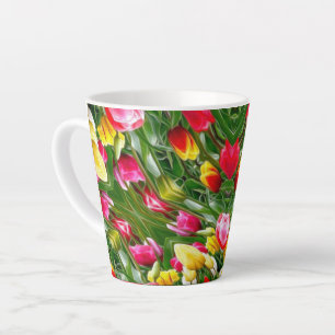 Caneca De Café Latte Padrão de tulipa cúbica