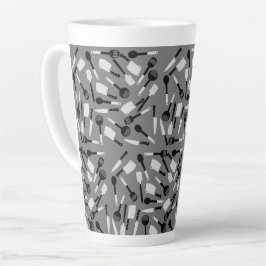 Caneca De Café Latte Padrão de Utensílios de cozinhar