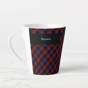 Caneca De Café Latte Padrão de Xadrez Brown Grady Tartan