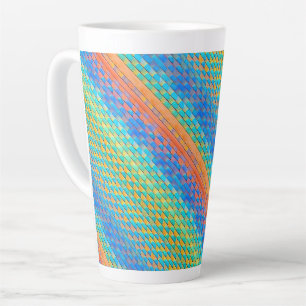 Caneca De Café Latte Padrão digital colorido tecido por Abstrato