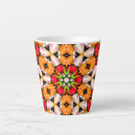 Caneca De Café Latte Padrão do Buquê Tulips