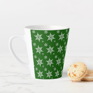 Caneca De Café Latte Padrão do Floco de Neve, Flocos de Neve Brancos, N