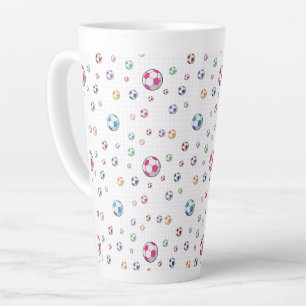 Caneca De Café Latte Padrão do futebol de meta