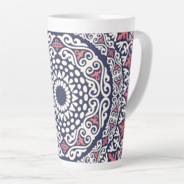 Caneca De Café Latte Padrão étnico estilo mandala boho chic Indian