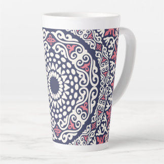 Caneca De Café Latte Padrão étnico estilo mandala boho chic Indian