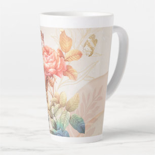Caneca De Café Latte padrão floral