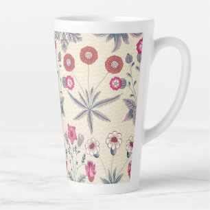 Caneca De Café Latte Padrão Floral de Margarida William Morris Vermelho
