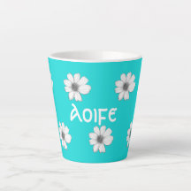 Padrão Floral Nome personalizado do Azul Teal
